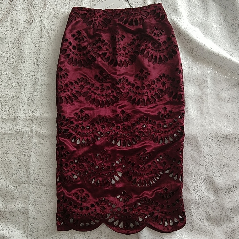 Keepsake True Faith Midi Skirt Wine - Picture 2 of 7